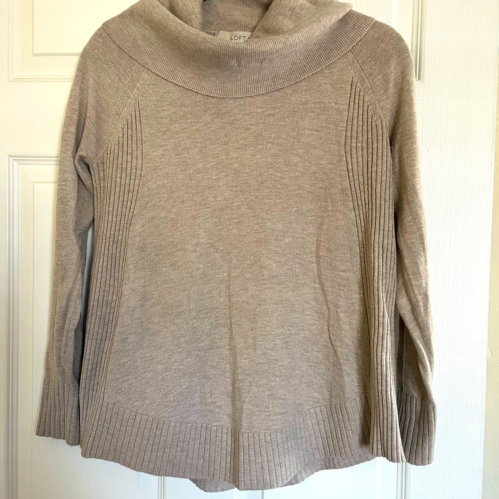 Taupe Cowl Neck Sweater